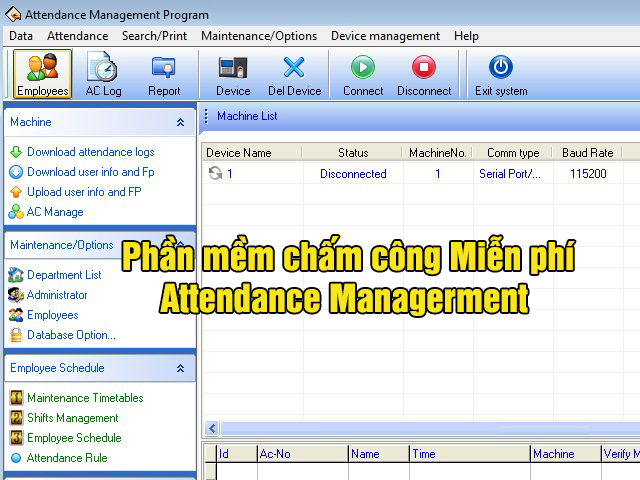 Phần mềm chấm công ATT2007