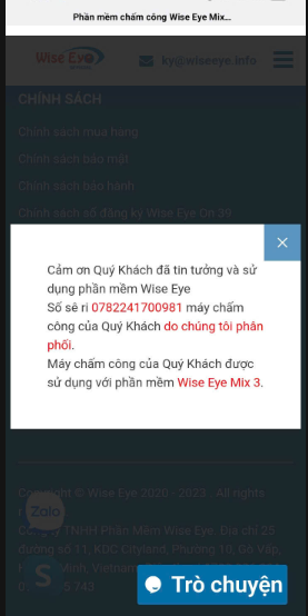 Kiểm tra số đăng ký Phần mềm Wise Eye